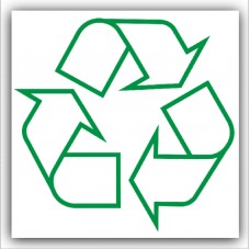 1 x Recycling Logo Bin Adhesive Sticker-Recycle Logo Sign-Environment Label